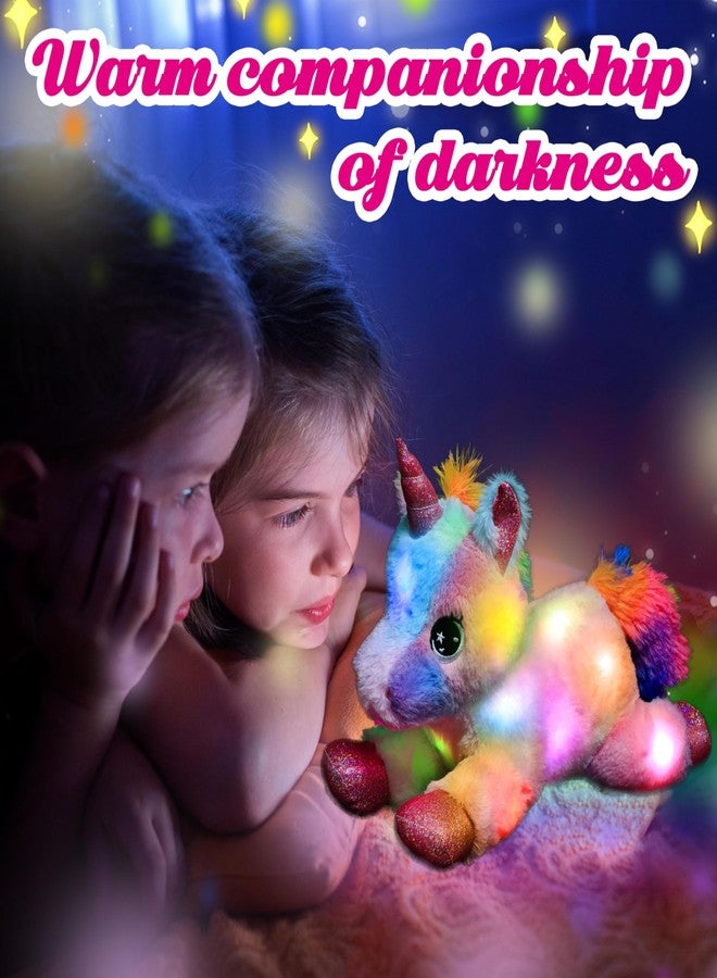 Easfan LED Unicorn Plush Light-up Stuffed Animal with Colorful Night Lights Glow in The Dark Birthday Festival for Kids Toddlers Girls Rainbow,10” - Image 4